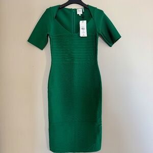 NWT Hervé Léger Green Caroline Dress, Size M (8-10)